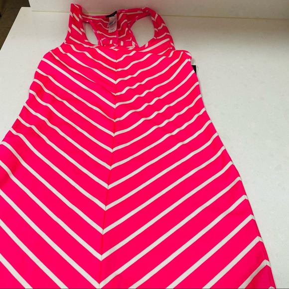 NWT Juicy Couture Beach Swim Coverup. Pink and White Stripes. Medium. - Picture 3 of 7